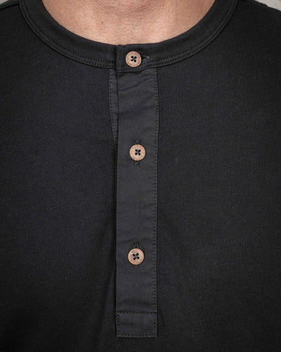 Pike Brothers 1927 Henley Shirt Deep Black | Veloce Club