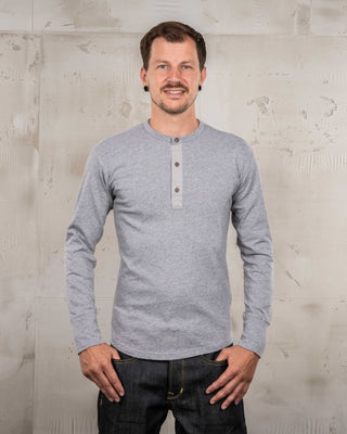 Pike Brothers 1927 Henley Shirt Light Grey - available at Veloce Club