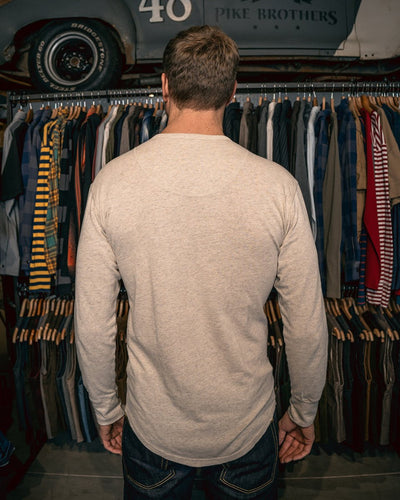 Pike Brothers 1927 Henley Shirt Long Sleeve in Ecru - available at Veloce Club