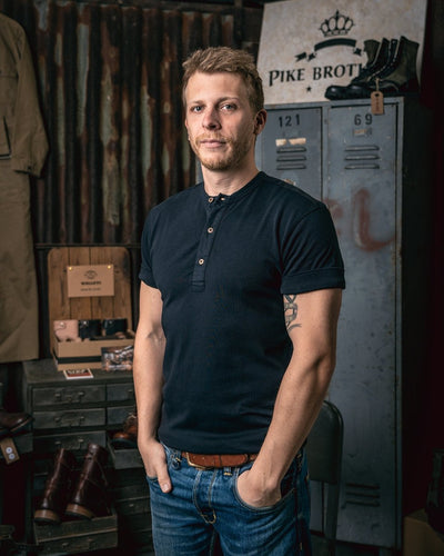 Pike Brothers 1927 Henley Short Sleeve Mojave Blue | Veloce Club