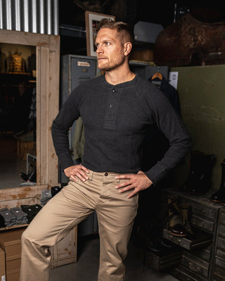 Pike Brothers 1936 Waffle Shirt Iron Grey - available at Veloce Club