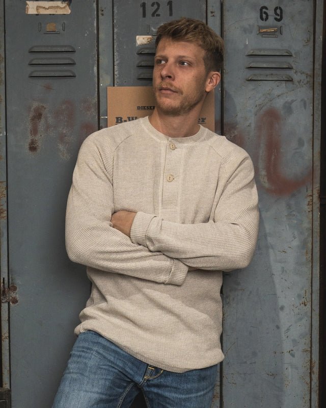 Pike Brothers 1936 Waffle Shirt Natural - available at Veloce Club