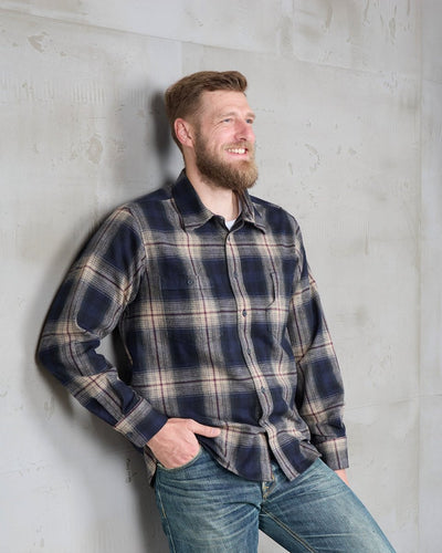 Pikes Brother's 1937 Roamer Shirt blue beige check flannel