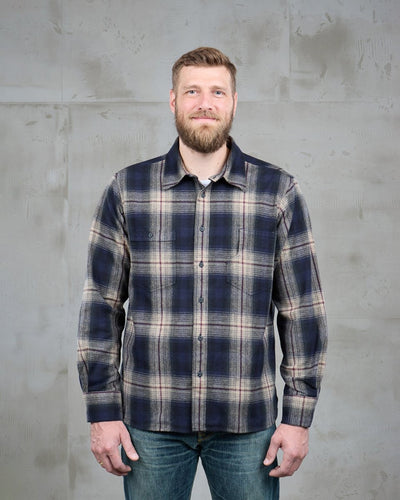 Pikes Brother's 1937 Roamer Shirt blue beige check flannel