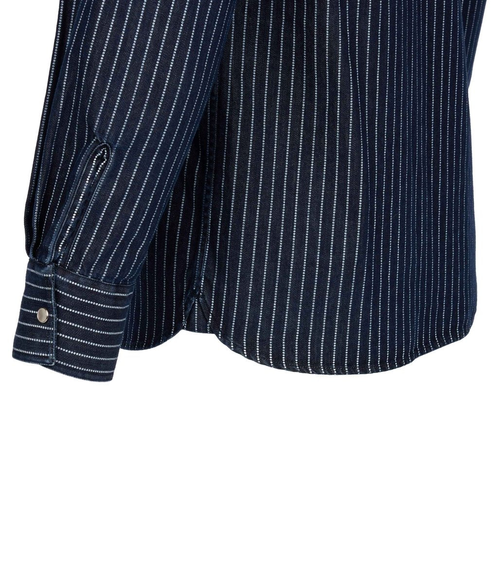 Pike Brothers 1937 Roamer Shirt Blue Wabash Denim - available at Veloce Club