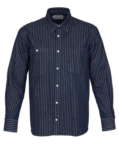 Pike Brothers 1937 Roamer Shirt Blue Wabash Denim - available at Veloce Club