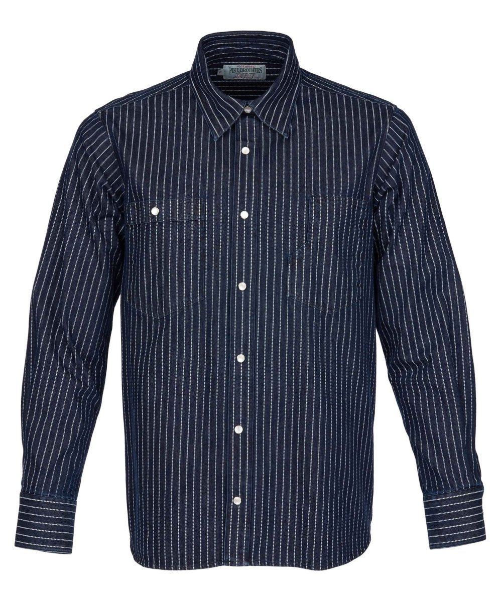 Pike Brothers 1937 Roamer Shirt Blue Wabash Denim - available at Veloce Club