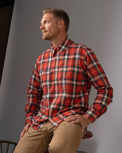 Pike Brothers 1937 Roamer Shirt Red Flannel - available at Veloce Club