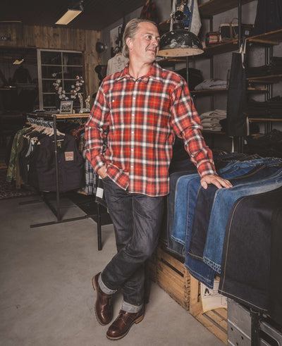 Pike Brothers 1937 Roamer Shirt Red Flannel - available at Veloce Club
