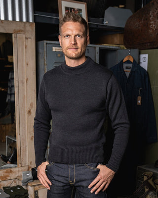 Pike Brothers 1941 USN Seaman Sweater Anthracite - available at Veloce Club