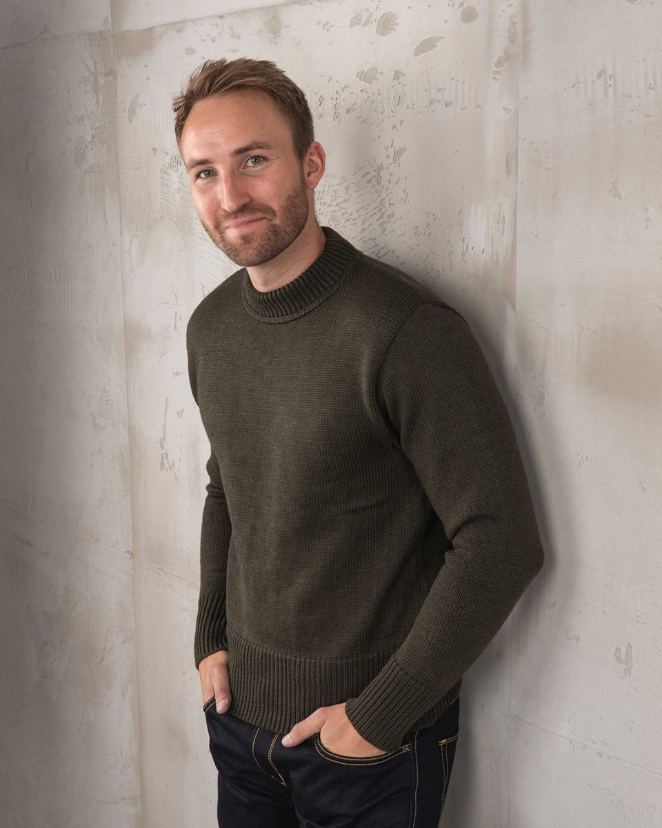 Pike Brothers 1941 USN Seaman Sweater in Olive | Veloce Club