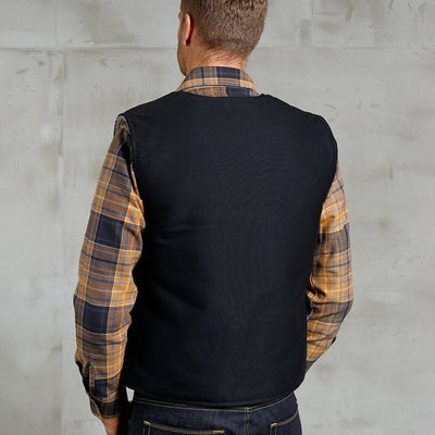 Pike Brothers 1942 Vest Waxed Navy - available at Veloce Club