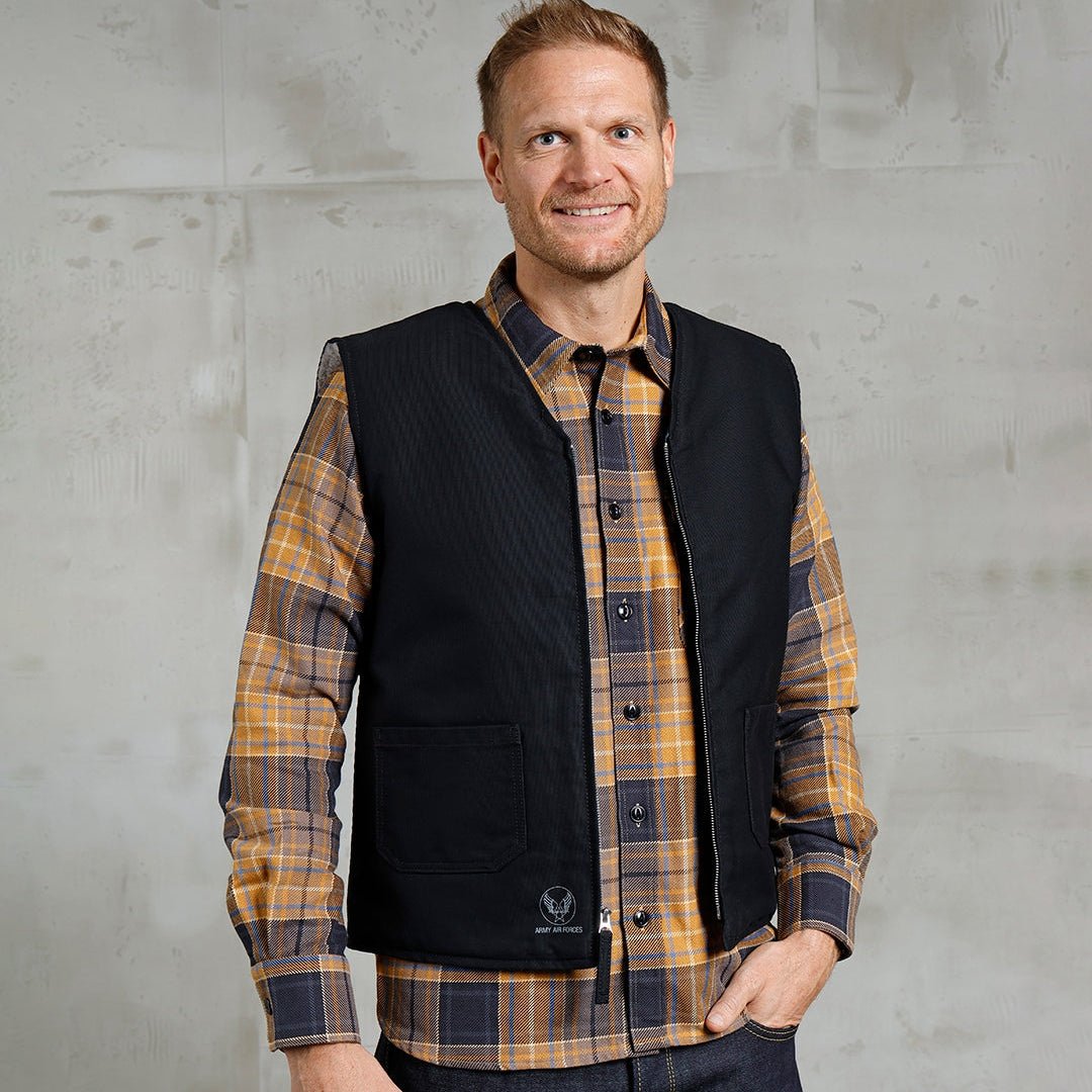 Pike Brothers 1942 Vest Waxed Navy - available at Veloce Club