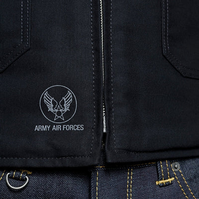 Pike Brothers 1942 Vest Waxed Navy - available at Veloce Club