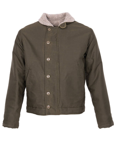 Pike Brothers 1944 N1 Deck Jacket Waxed Olive - available at Veloce Club