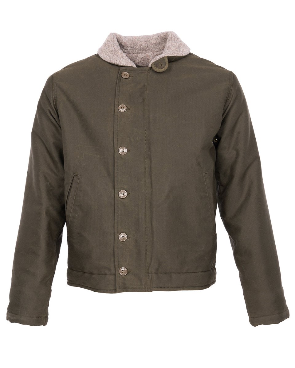 Pike Brothers 1944 N1 Deck Jacket Waxed Olive - available at Veloce Club
