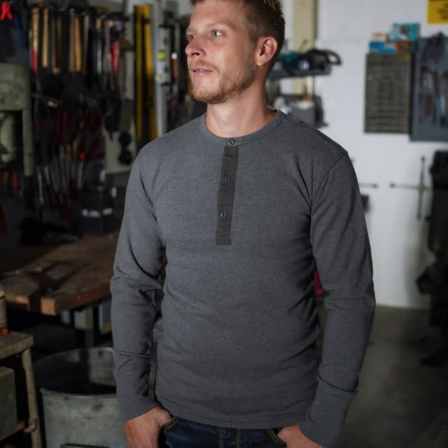 Pike Brothers 1954 Utility Shirt Grey Melange - available at Veloce Club