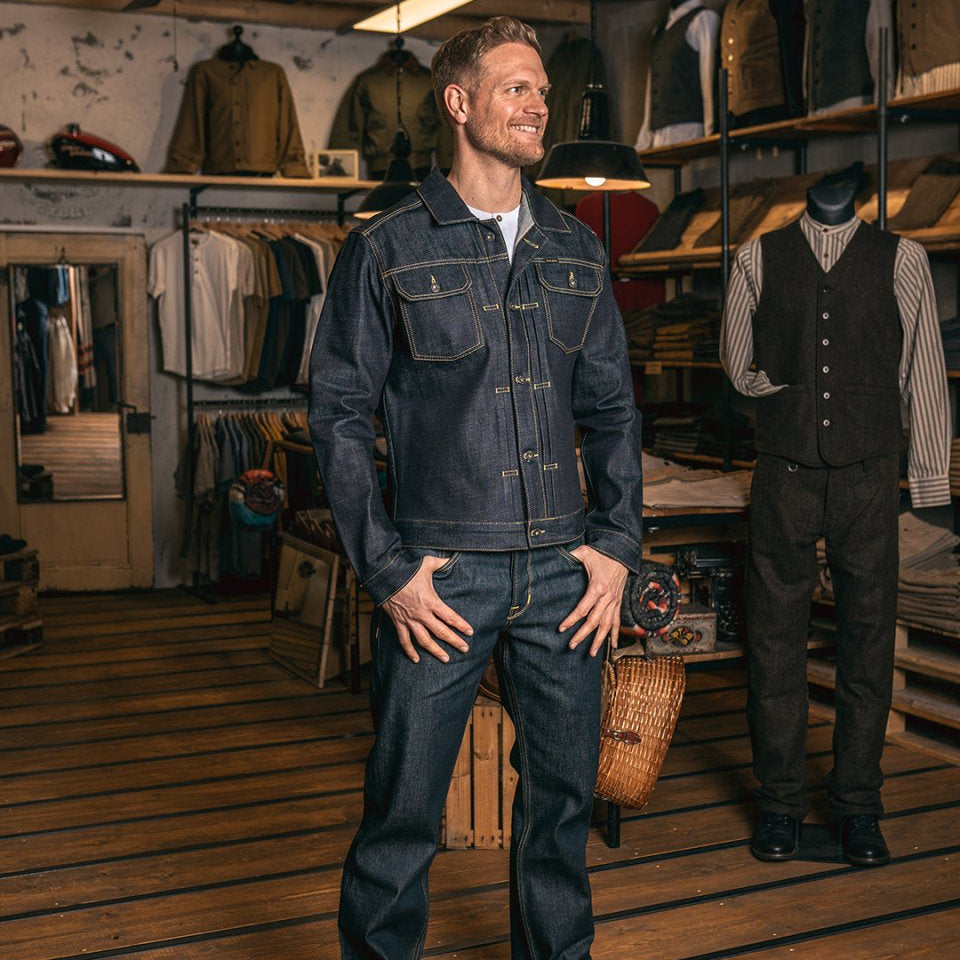 Pike Brothers 1958 Roamer Jacket 15oz indigo - available at Veloce Club