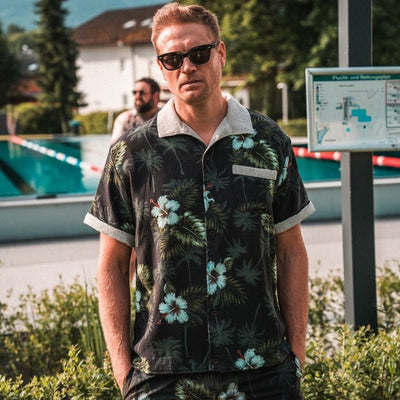 Pike Brothers 1961 Cabana Shirt Entrega Black - available at Veloce Club