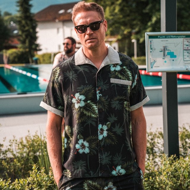 Pike Brothers 1961 Cabana Shirt Entrega Black - available at Veloce Club