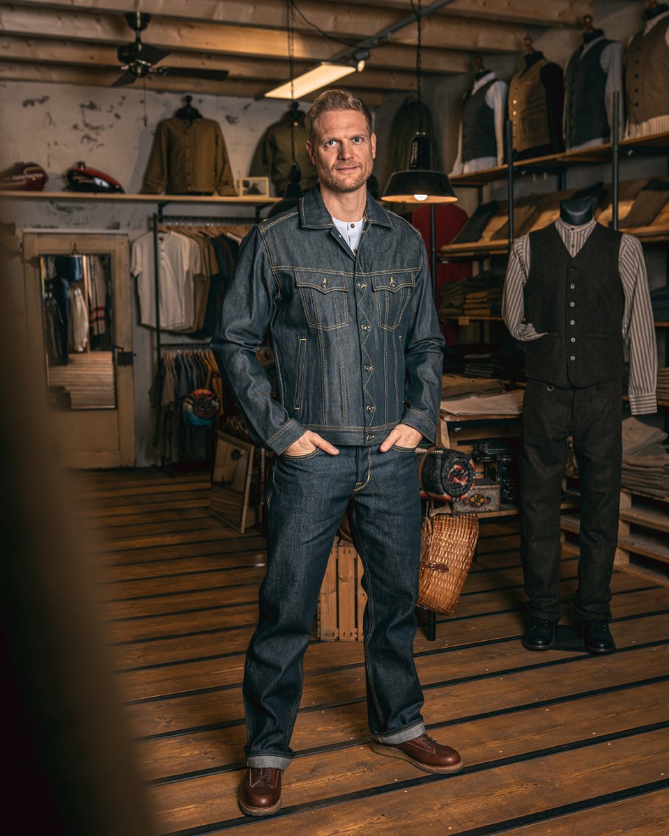 Pike Brothers 1963 Roamer Jacket 11oz metal - available at Veloce Club