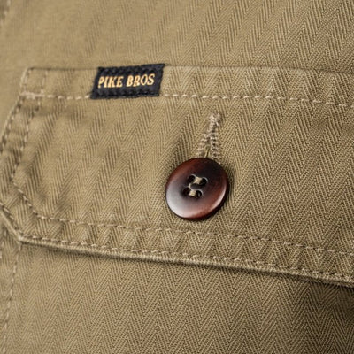 Pike Brothers 1967 Utility Shirt HBT Olive - available at Veloce Club