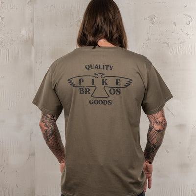 Pike Brothers 1969 Eagle Sports T-shirt in Olive - available at Veloce Club