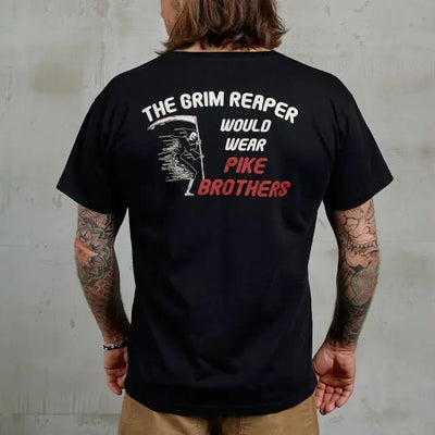 Pike Brothers 1969 Sports T-shirt Grim Reaper in Black | Veloce Club