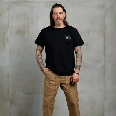 Pike Brothers 1969 Sports T-shirt Grim Reaper in Black | Veloce Club
