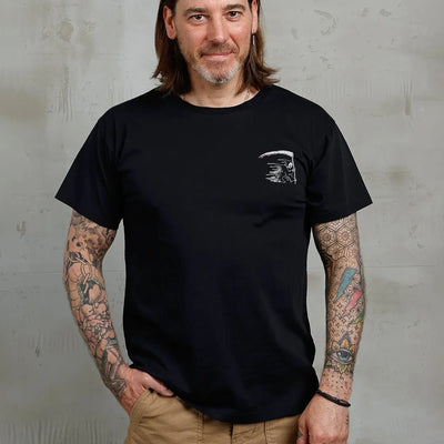 Pike Brothers 1969 Sports T-shirt Grim Reaper in Black | Veloce Club