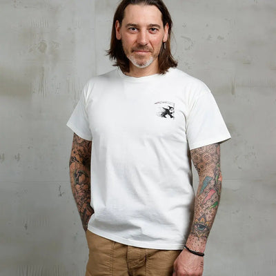 Pike Brothers 1969 Sports T-shirt Grim Reaper in White | Veloce Club