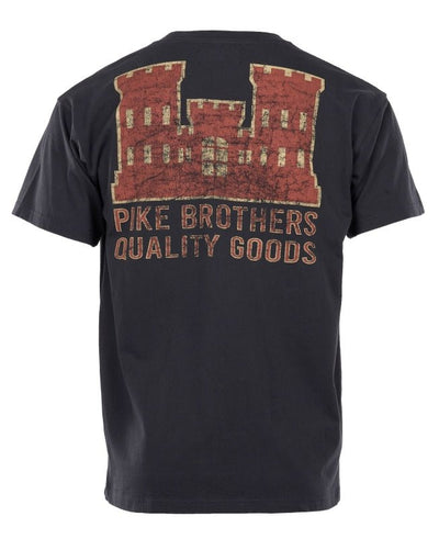 Pike Brothers 1969 Sports T-shirt Red Castle Logo - available at Veloce Club