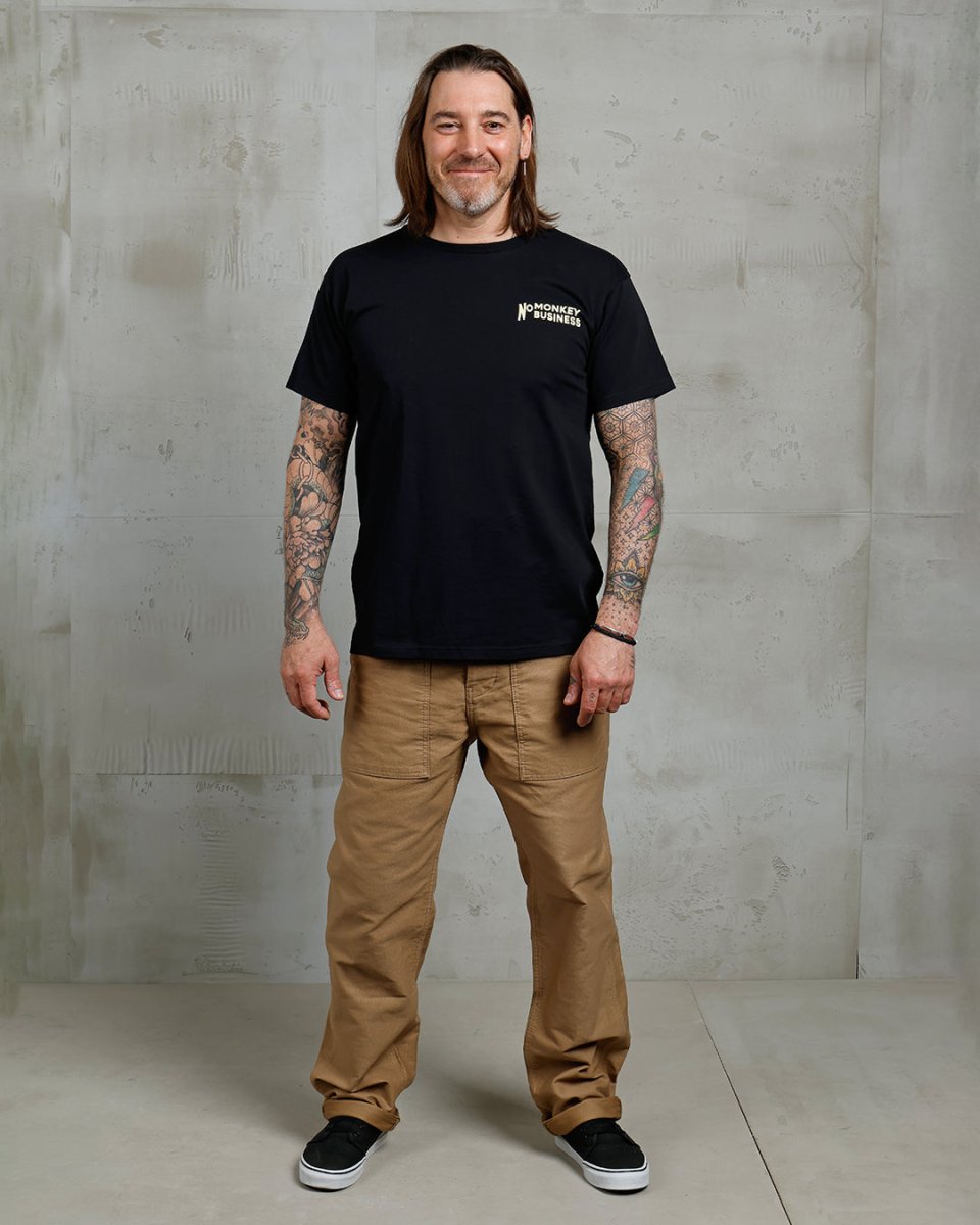 Pike Brothers 1969 Sports Tee No Monkey Business Black | Veloce Club