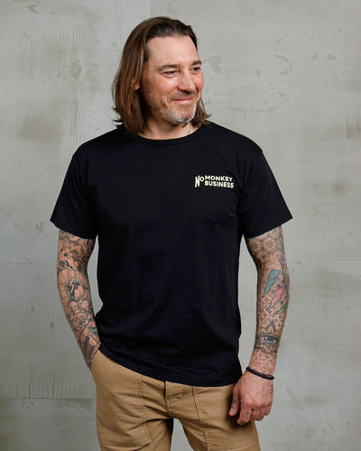 Pike Brothers 1969 Sports Tee No Monkey Business Black | Veloce Club