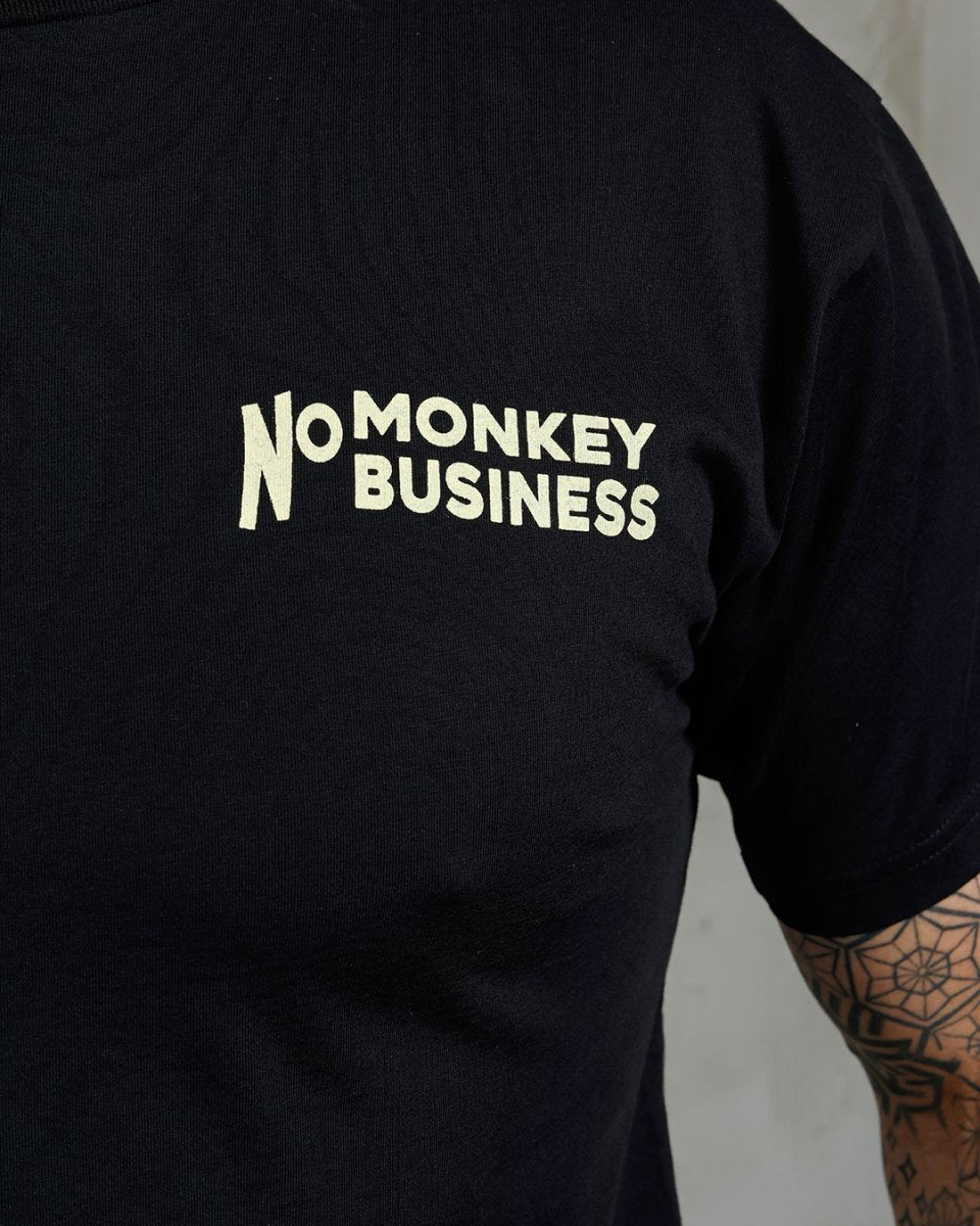 Pike Brothers 1969 Sports Tee No Monkey Business Black | Veloce Club