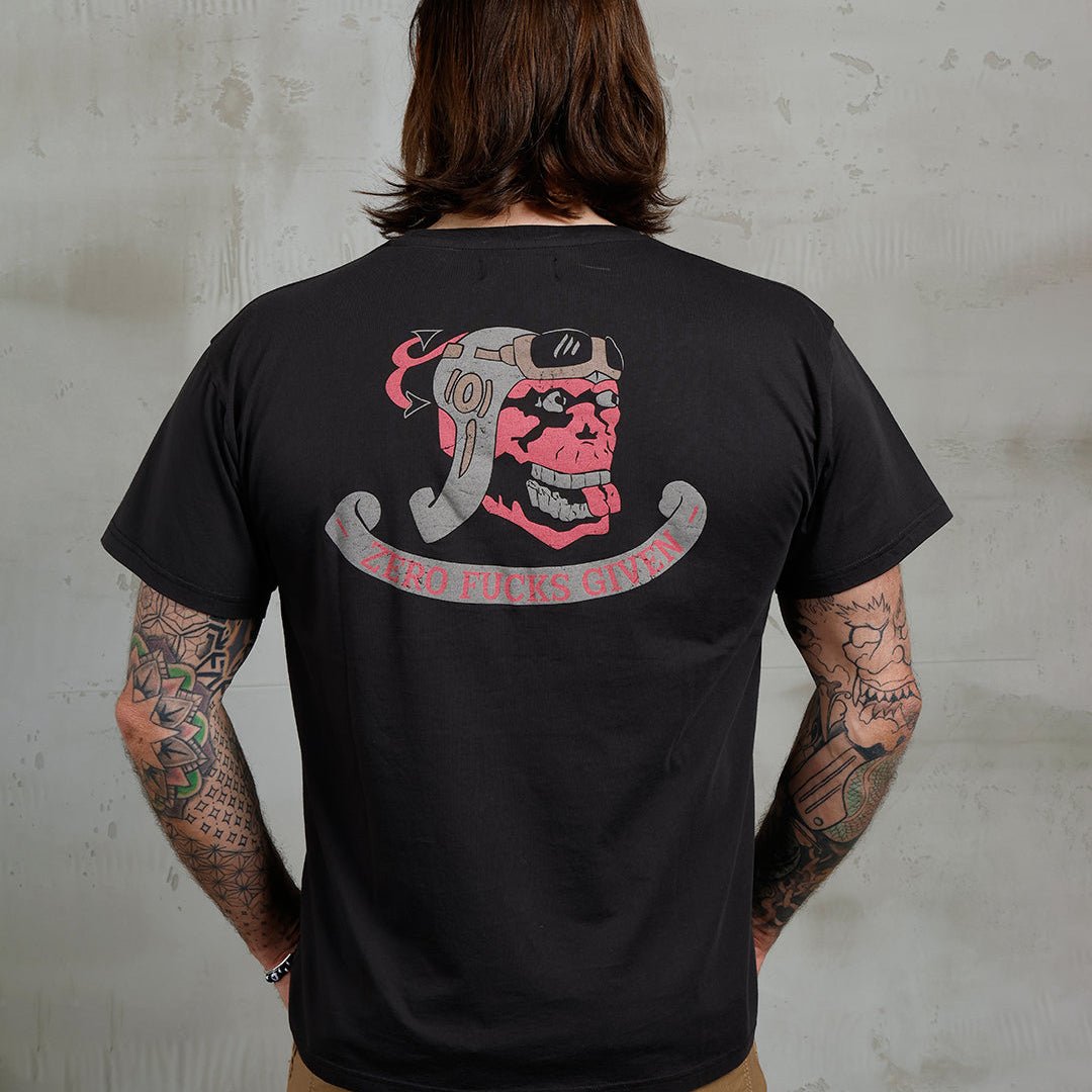 Pike Brothers 1969 Sports Tee Zero Fucks Given Black | Veloce Club