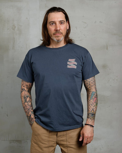 Pike Brothers 1969 Sports Tee Zero Fucks Given Petrol | Veloce Club