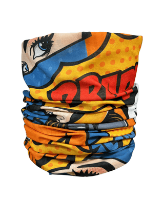 MotoGirl Pop Art Neck tube available at Veloce Club