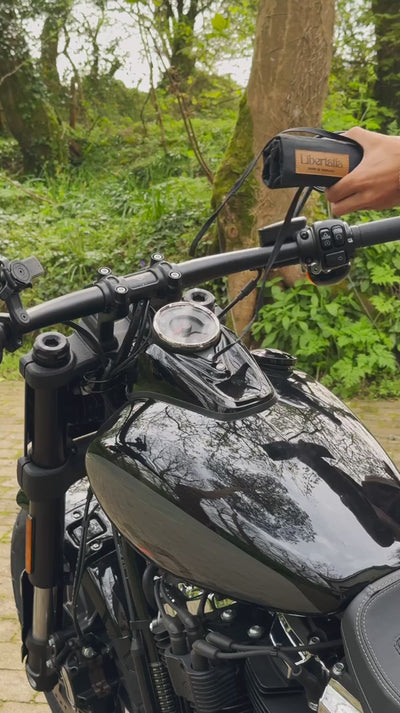 Libertatia Oilskin Motorcycle Tool Roll in Pitch Black | Veloce Club