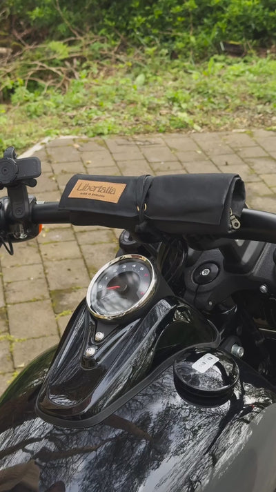 Libertatia Oilskin Motorcycle Tool Roll in Pitch Black | Veloce Club