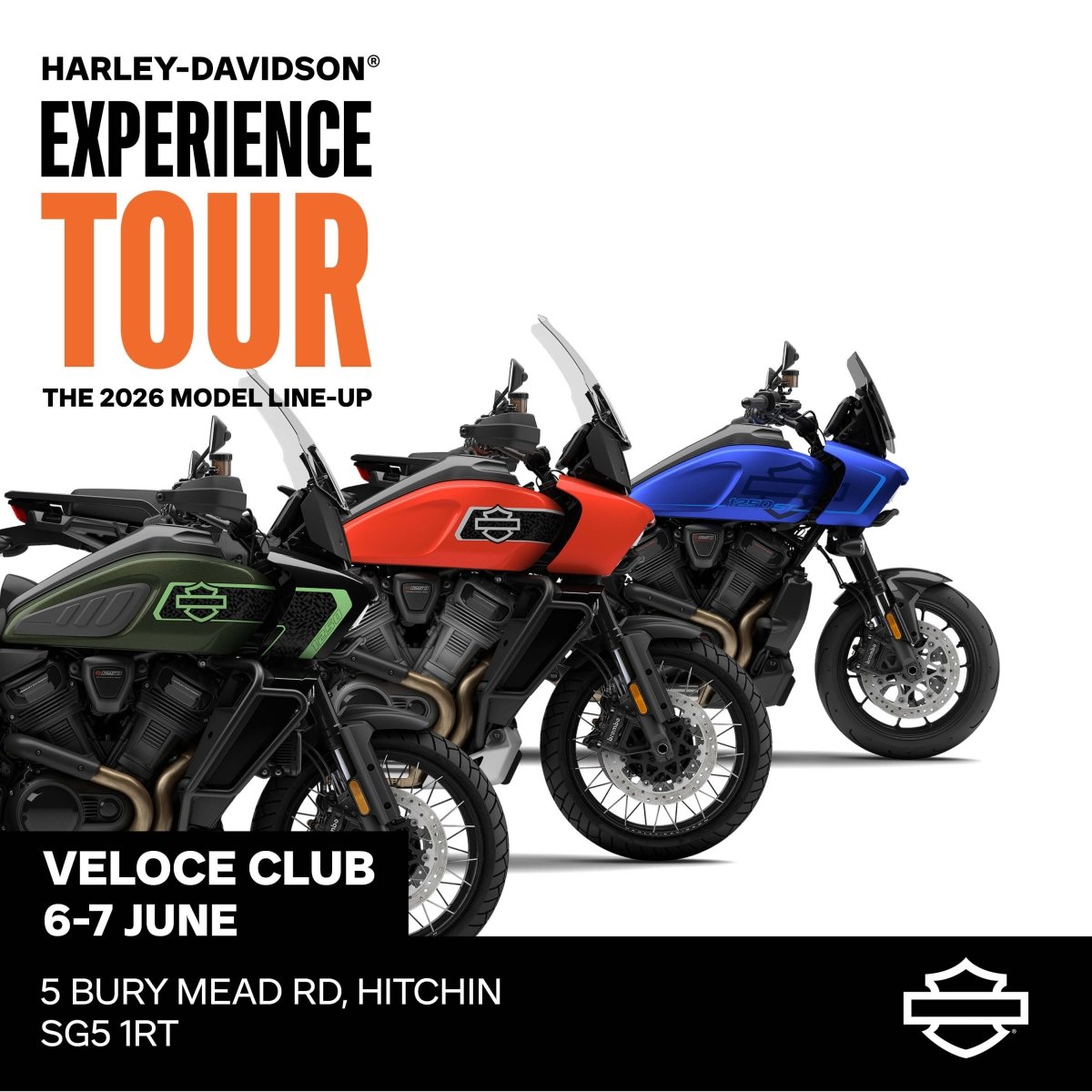 Sat 6 - Sun 7 June: Harley - Davidson Experience - available at Veloce Club