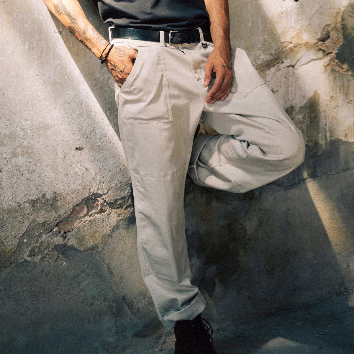 Silk Road Dispatch Motorcycle Trousers in Off-white