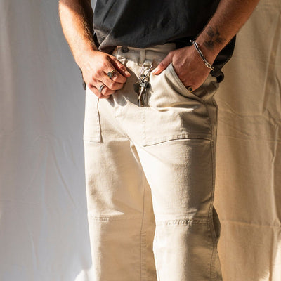 Silk Road Dispatch Motorcycle Trousers in Off-white