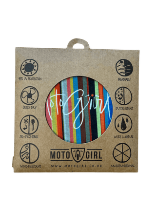 MotoGirl Strip Neck tube available at Veloce Club