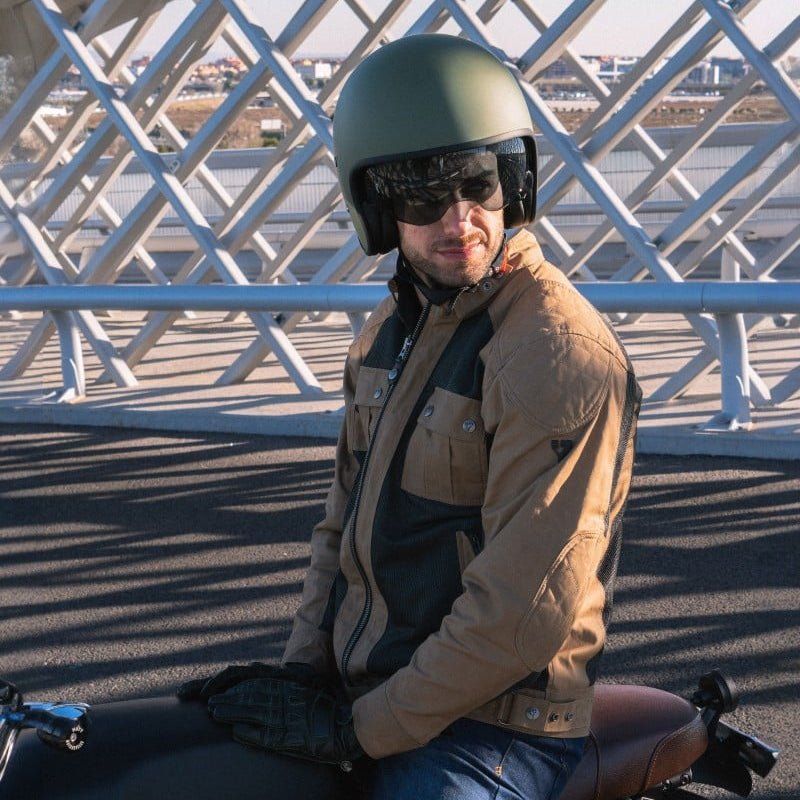 By City The City Open Face Motorcycle Helmet in Matt Green