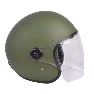 By City The City Open Face Motorcycle Helmet in Matt Green