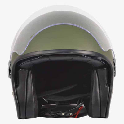 By City The City Open Face Motorcycle Helmet in Matt Green