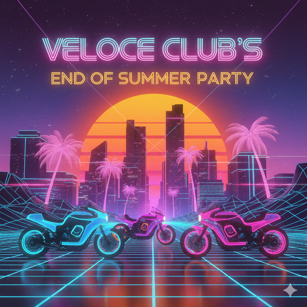 Thurs 10 Sept: End of Summer Party - available at Veloce Club