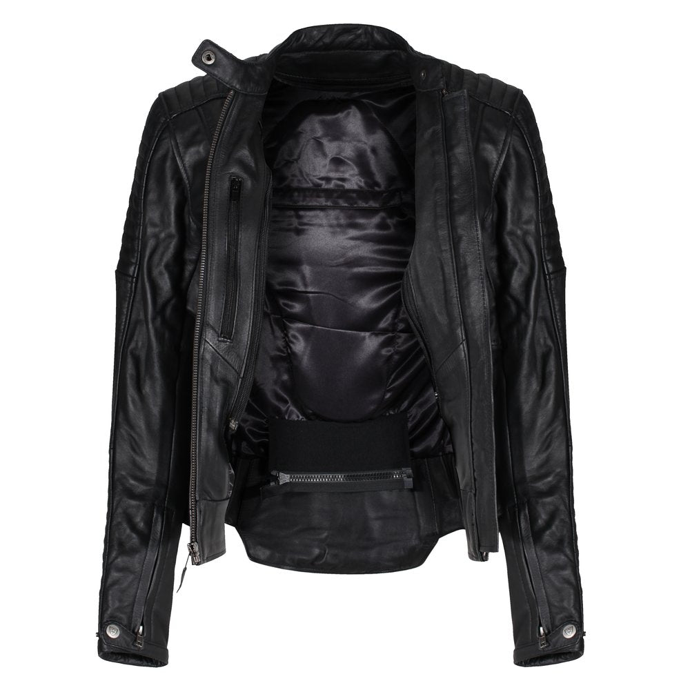 Valerie Black Leather Jacket - available at Veloce Club