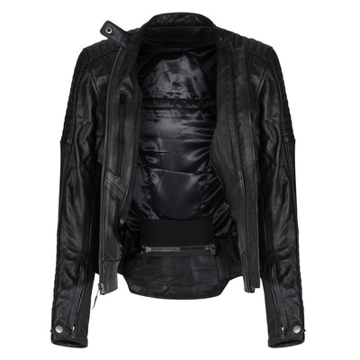 Valerie Black Leather Jacket - available at Veloce Club